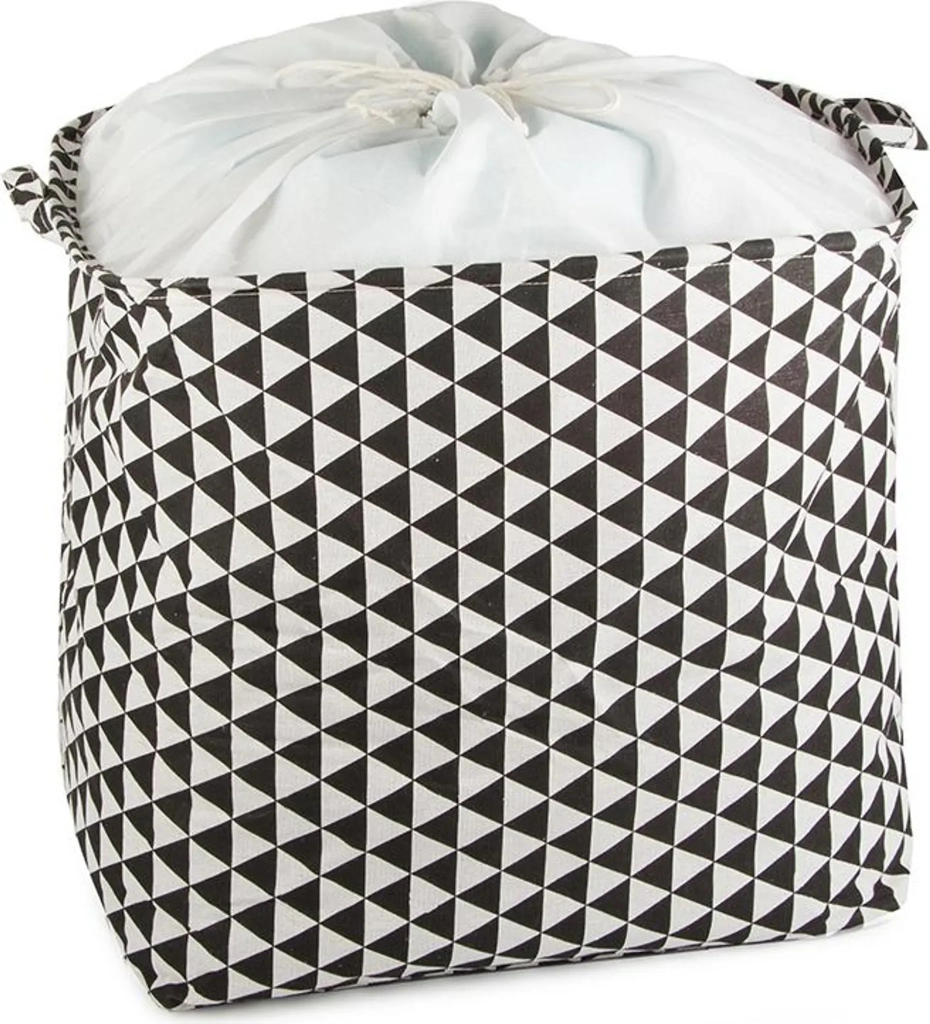 Spielzeugkorb / Wäschekorb 90 L – Schwarz & Weiß