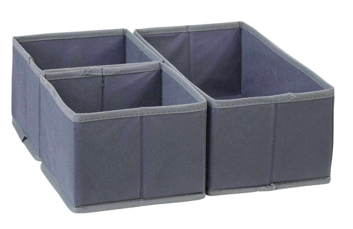Aufbewahrungsboxen-Set ORDER – 3-teilig, Grau, faltbar