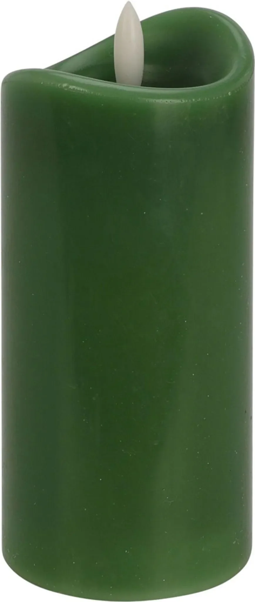 LED Kerze mit Echtwachseffekt – Grün, Ø 70 x H 150 mm