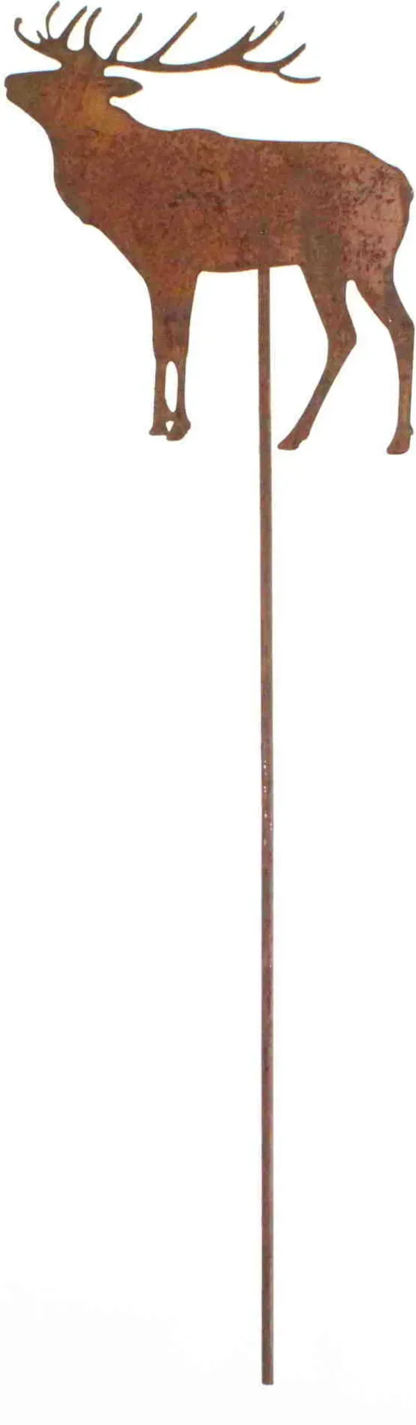 Hirsch Gartenstecker aus Metall – Rostoptik – Größe L55 cm