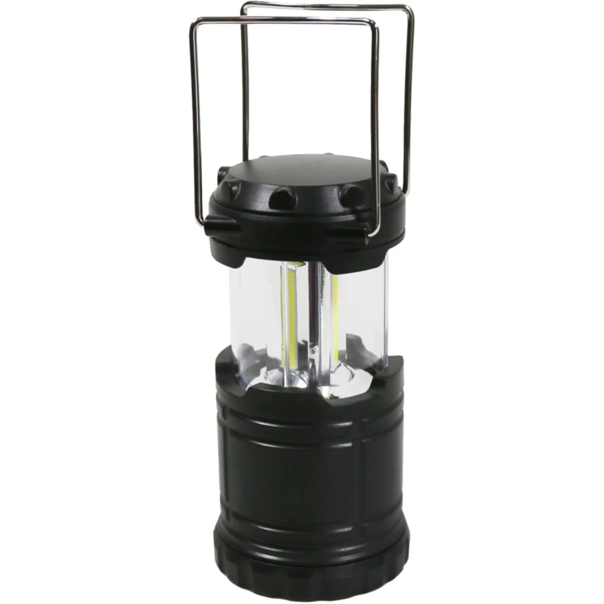 Hilight LED-Campinglaterne mit 3 COB-LEDs – 250 Lumen, Schwarz/Silber, kompakt & tragbar