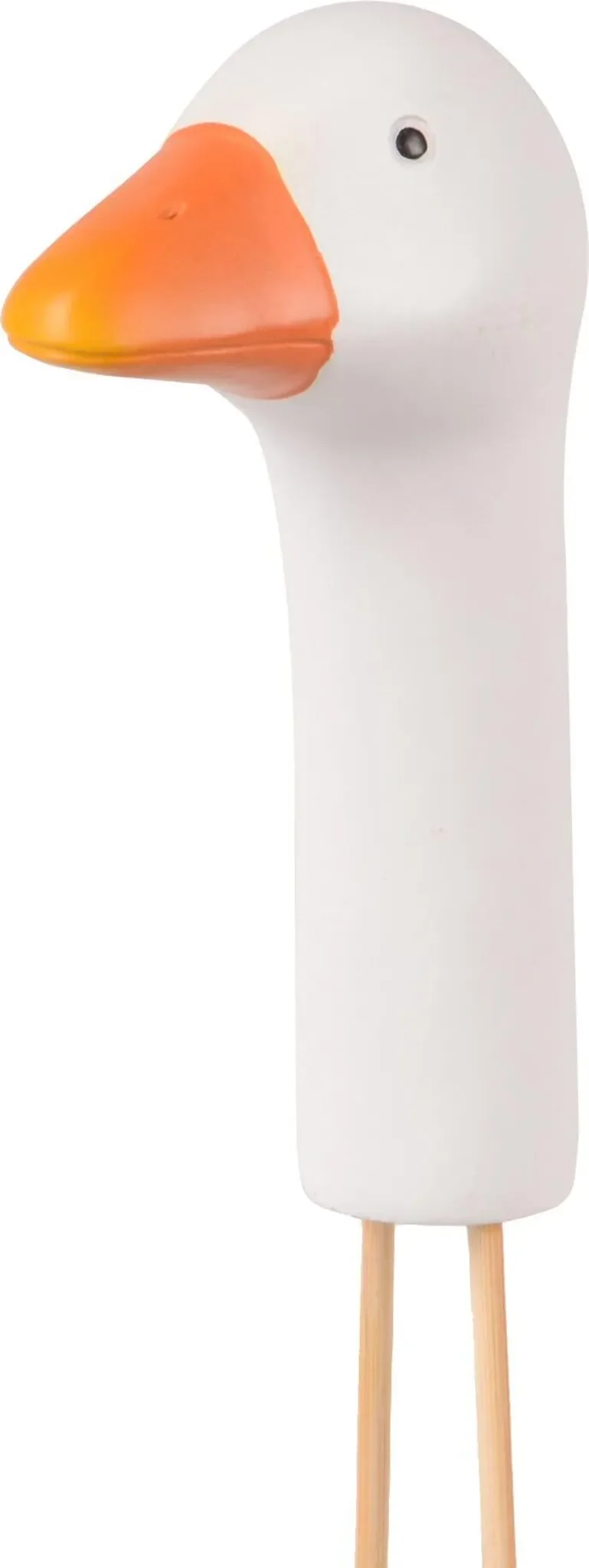 Gartenstecker Gänsehals – 3D Gartendeko aus Polyresin, wetterfest, klein (32 cm)