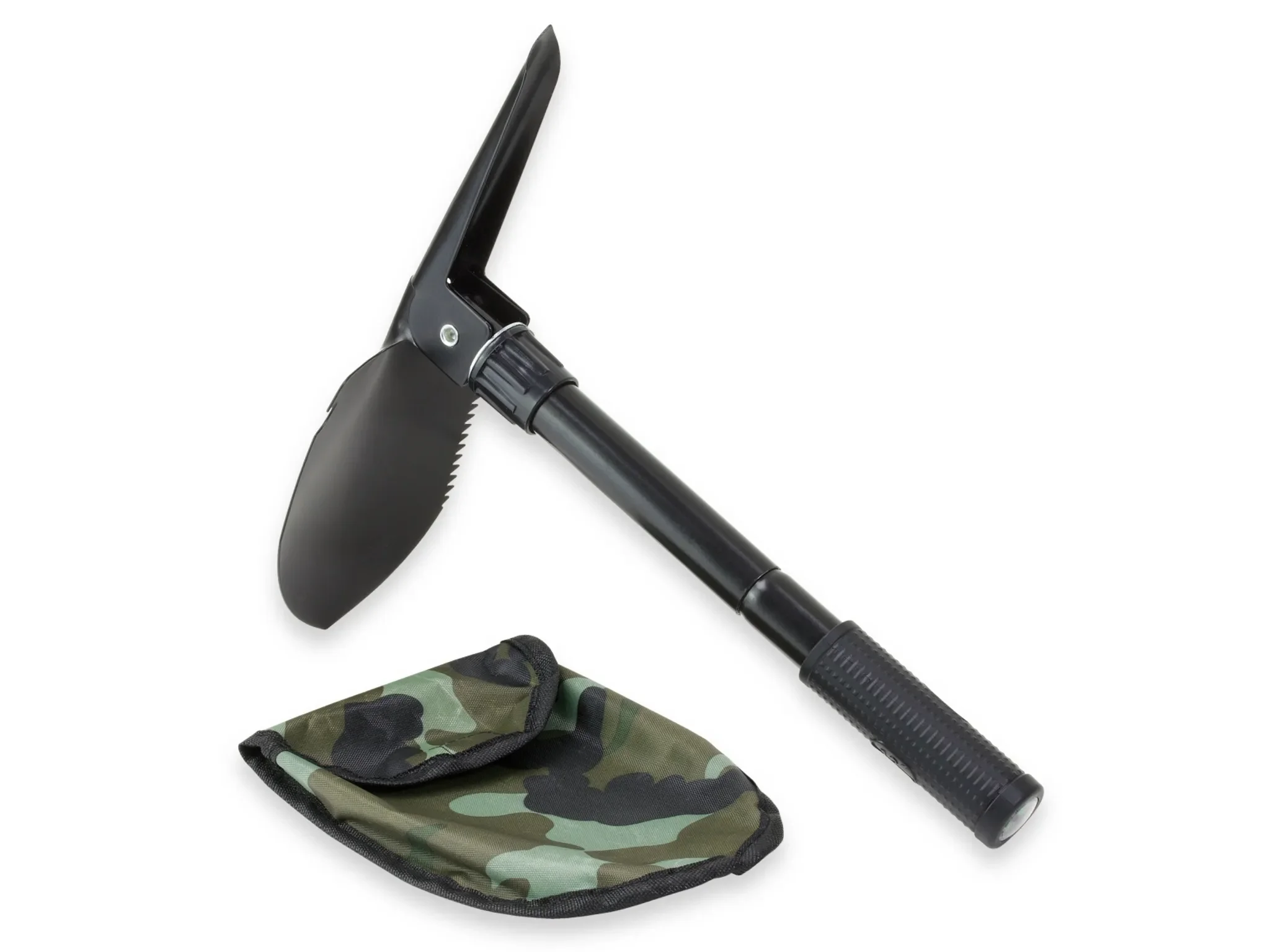 GORANDO Multifunktions-Klappspaten mit Hacke, Kompass & Tasche – kompakt & leicht